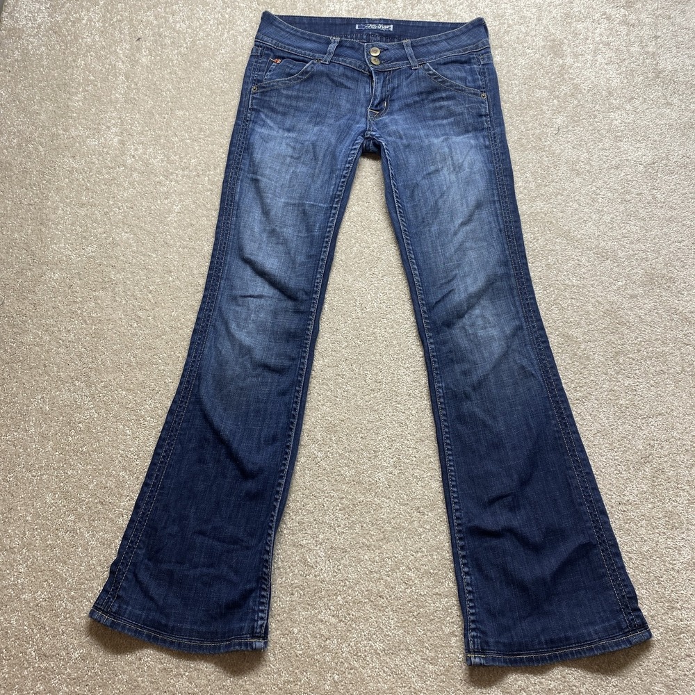 Hudson Flare Jeans Womens 26 Blue Low Rise Flap Pocket Denim